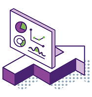 icon indicating growth with charts and arrow